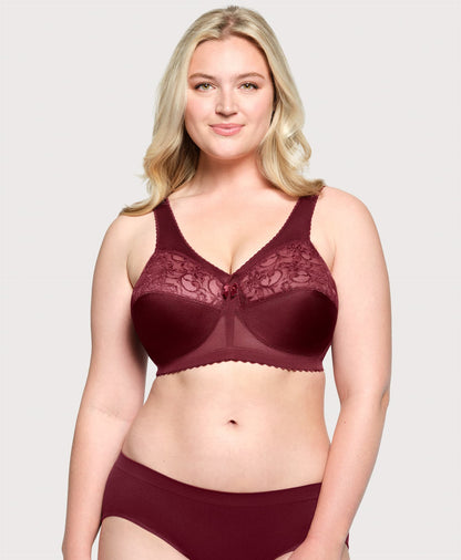 Ashley Stewart MagicLift Original Support Bra Burgundy