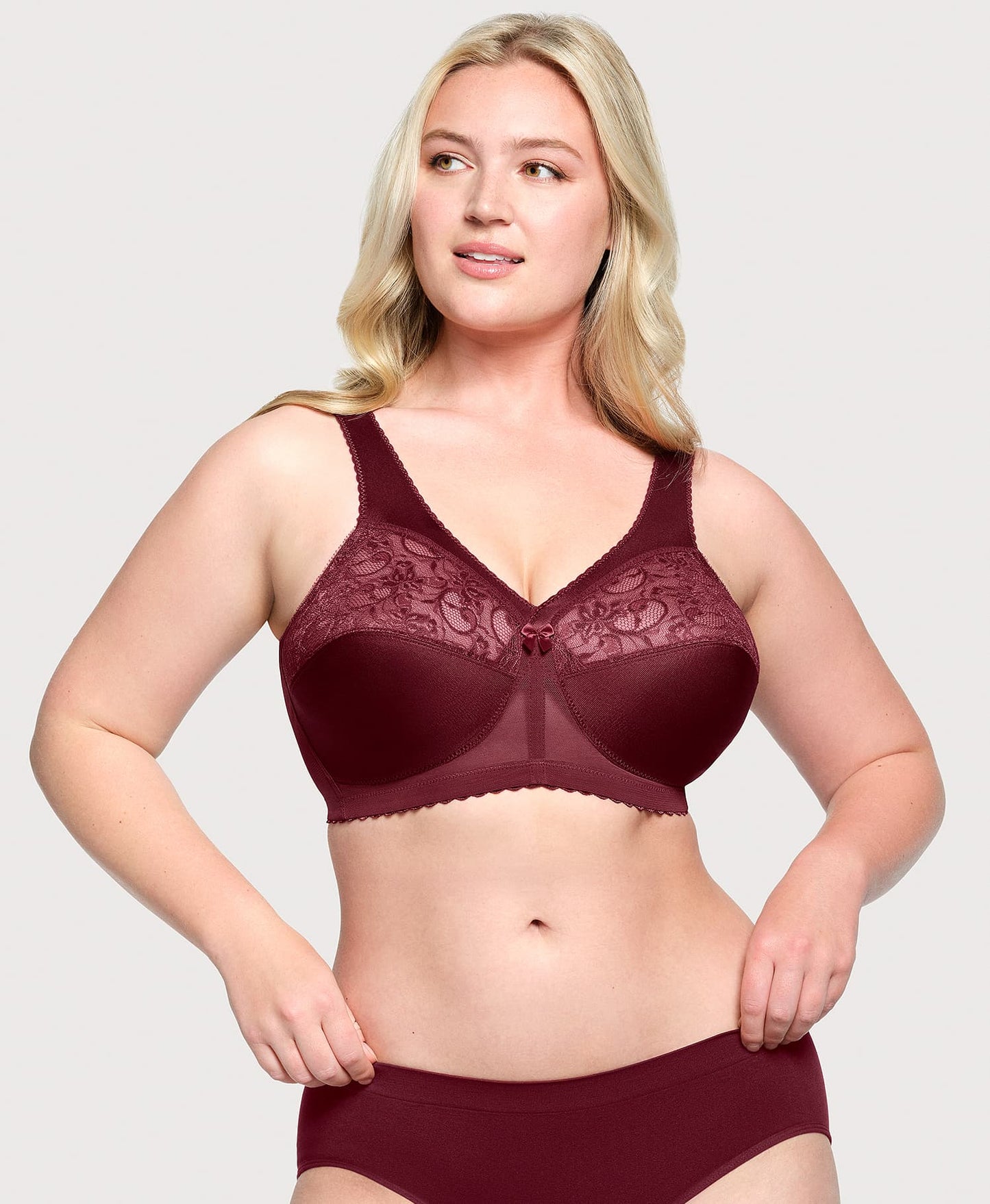 Ashley Stewart MagicLift Original Support Bra Burgundy