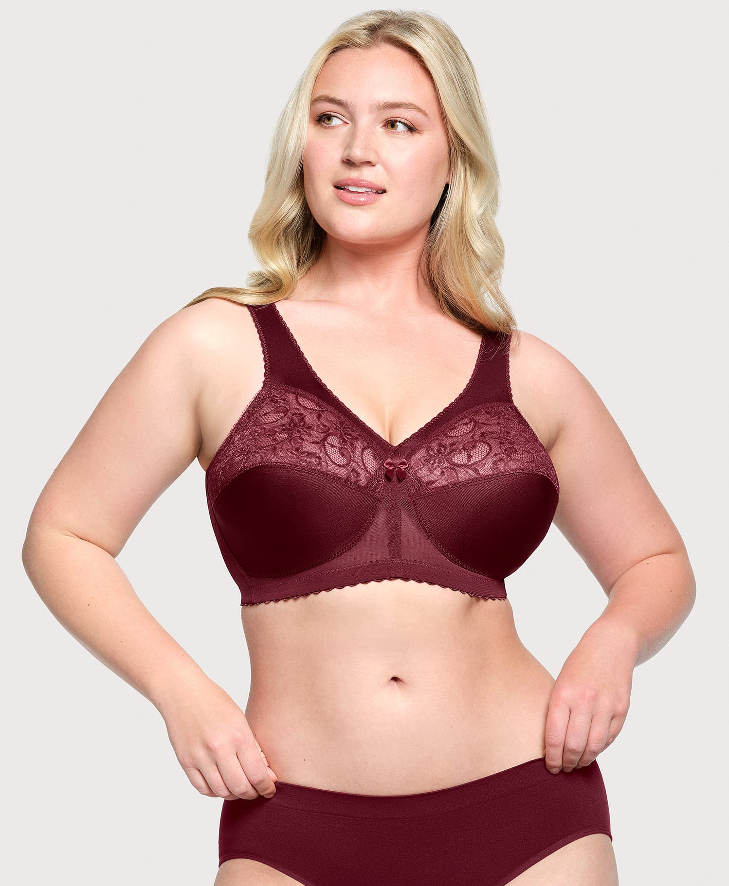 Ashley Stewart MagicLift Original Support Bra Burgundy