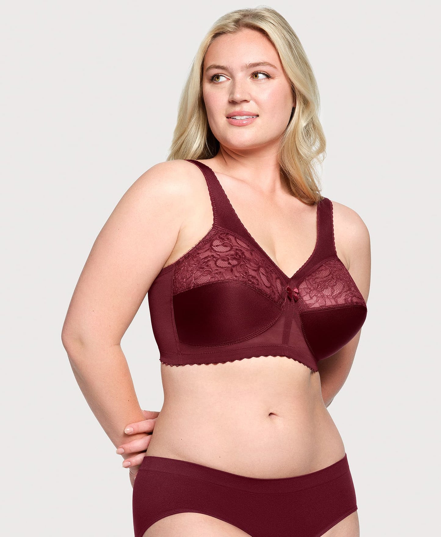 Ashley Stewart MagicLift Original Support Bra Burgundy