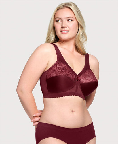 Ashley Stewart MagicLift Original Support Bra Burgundy