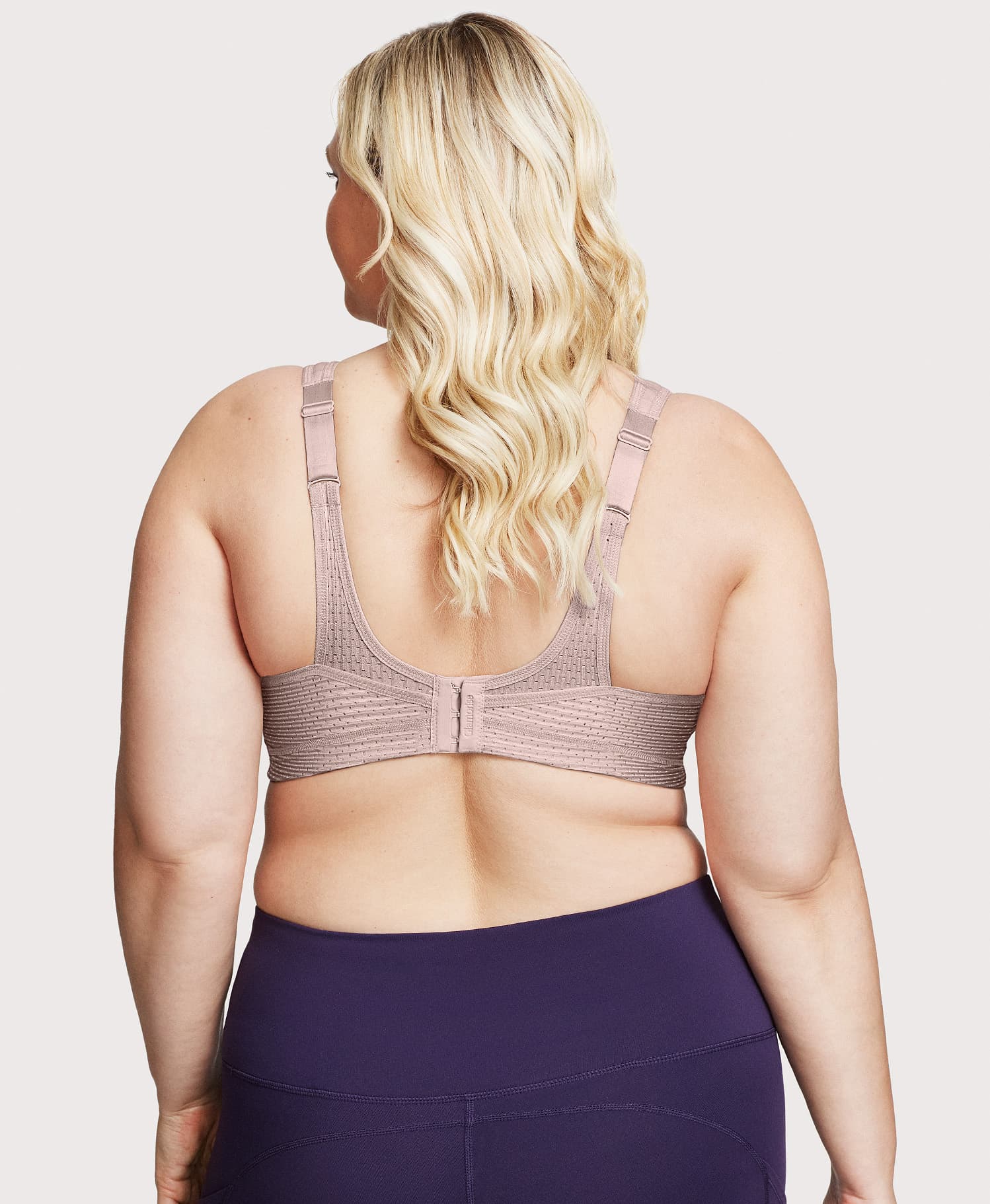 Ashley Stewart No-Bounce Camisole Elite Sports Bra Rose Tan