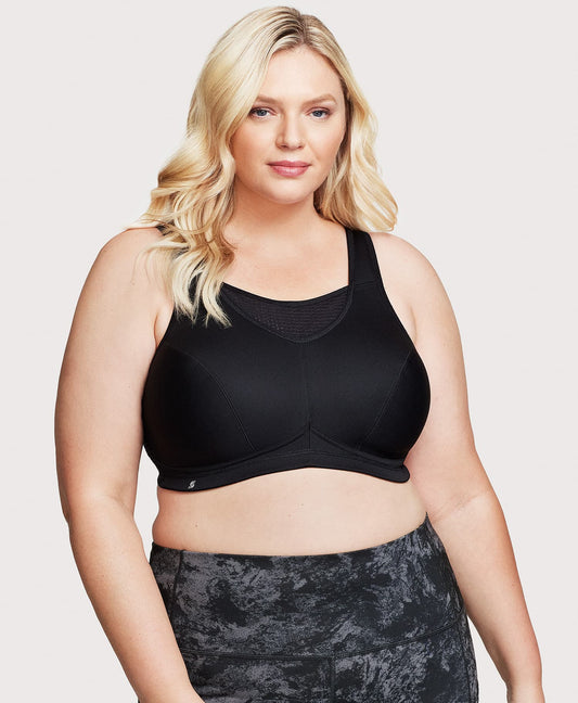 Ashley Stewart No-Bounce Camisole Elite Sports Bra Black