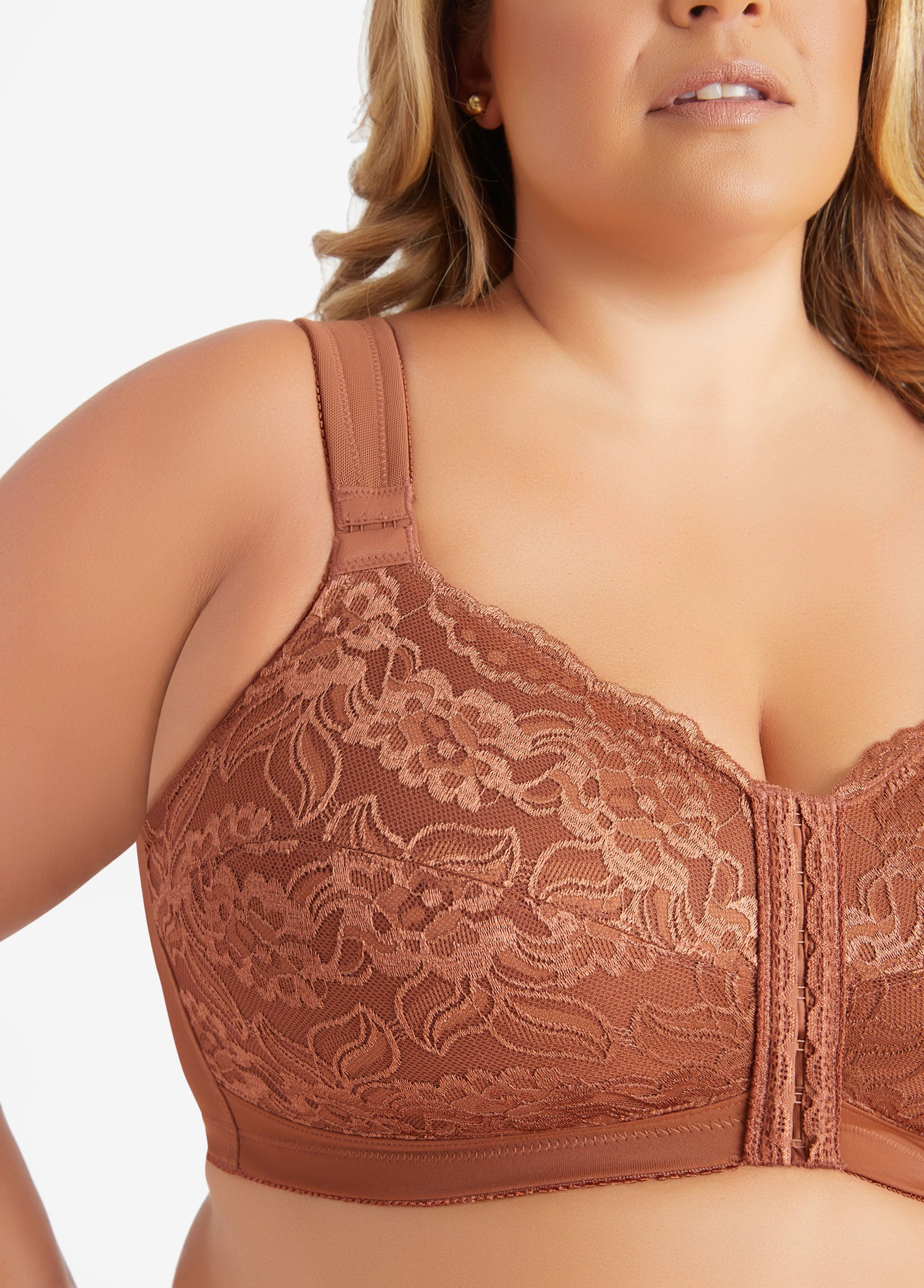Ashley Stewart Plus Size Lingerie Lace Mesh No Wire Posture Support Sexy Sleek Bra Black