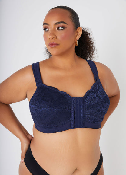 Ashley Stewart Plus Size Lingerie Lace Mesh No Wire Posture Support Sexy Sleek Bra Black