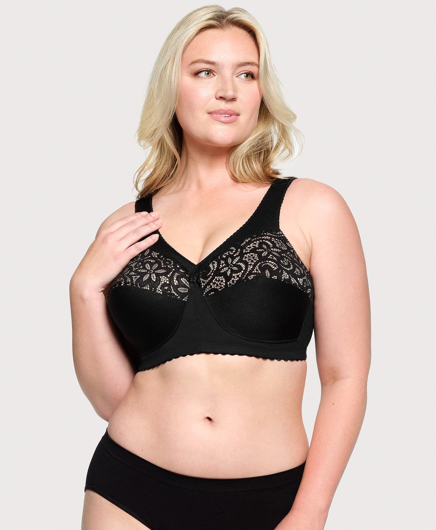 Ashley Stewart MagicLift Cotton Support Bra Black