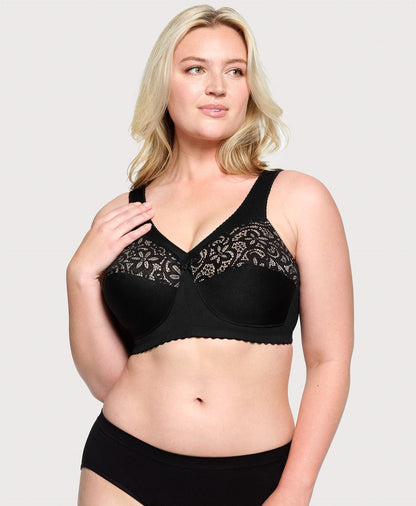 Ashley Stewart MagicLift Cotton Support Bra Black