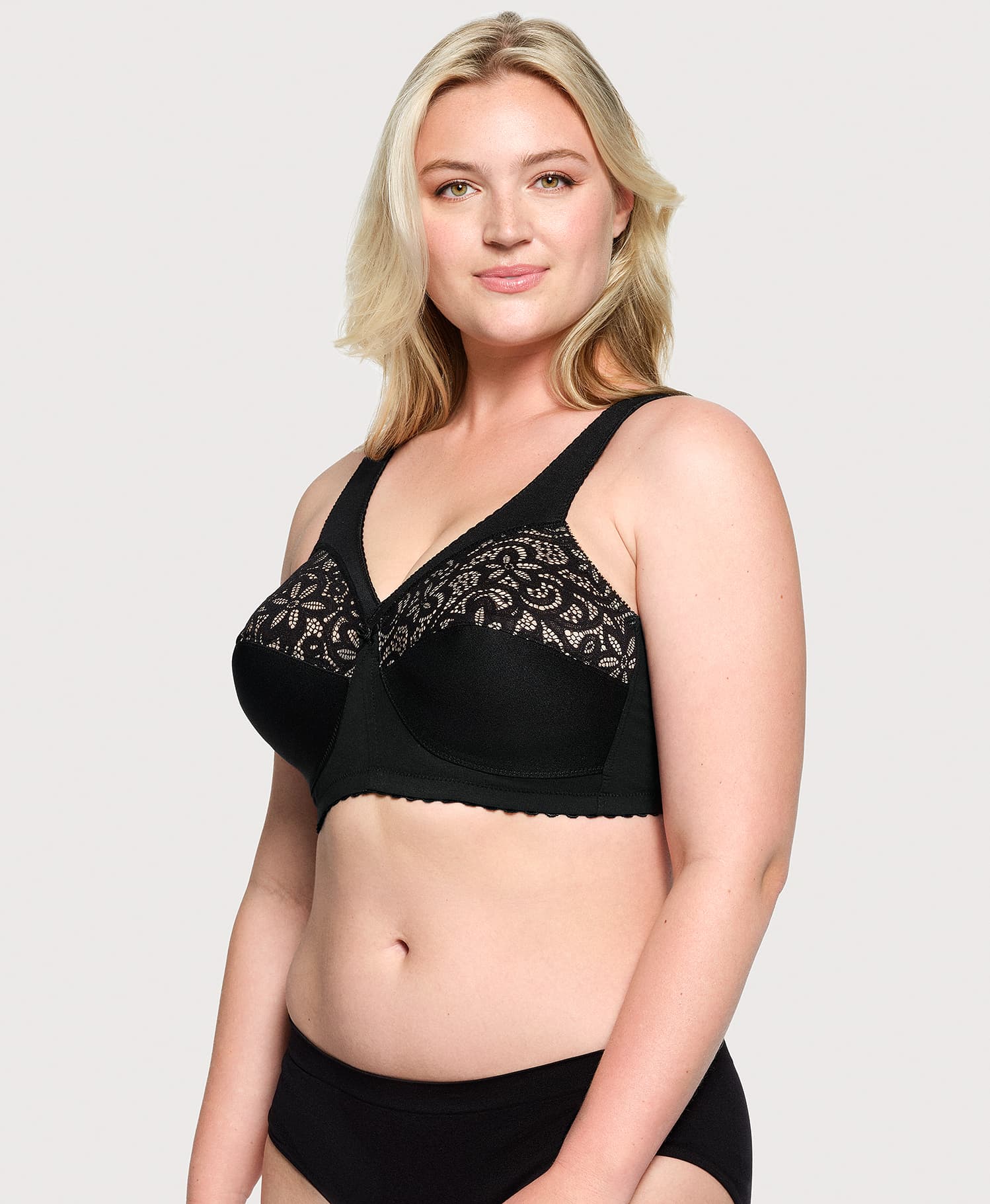 Ashley Stewart MagicLift Cotton Support Bra Black