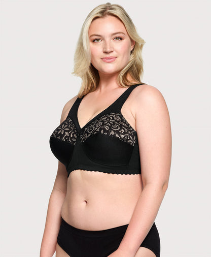 Ashley Stewart MagicLift Cotton Support Bra Black