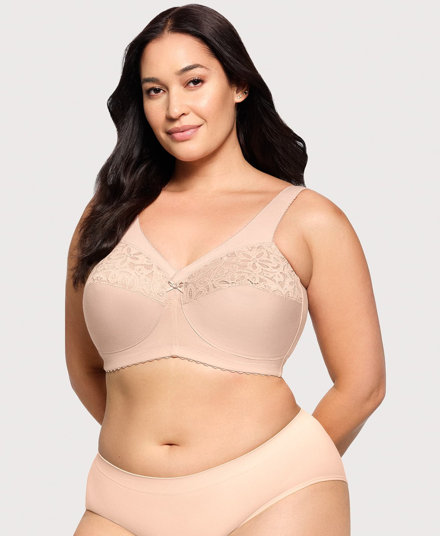 Ashley Stewart MagicLift Cotton Support Bra Cafe