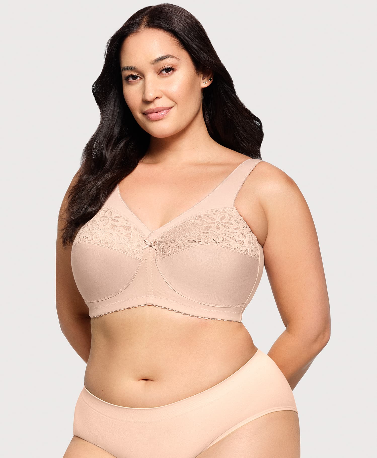 Ashley Stewart MagicLift Cotton Support Bra Cafe