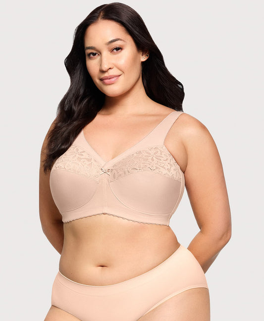 Ashley Stewart MagicLift Cotton Support Bra Cafe