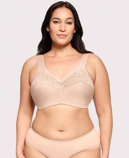 Ashley Stewart MagicLift Cotton Support Bra Cafe