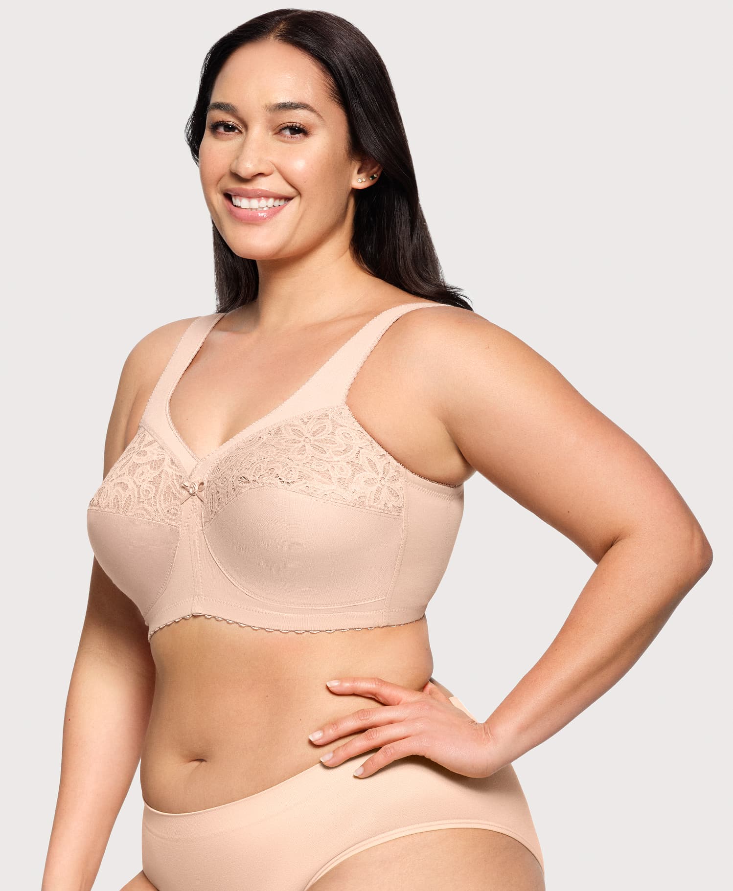Ashley Stewart MagicLift Cotton Support Bra Cafe