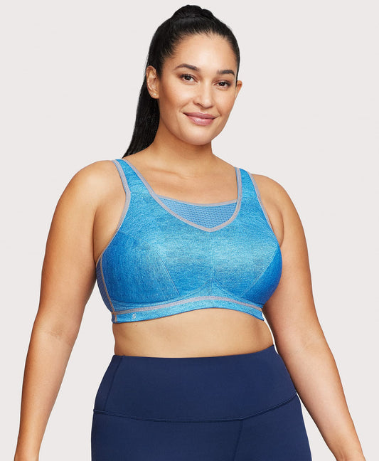 Ashley Stewart No-Bounce Camisole Elite Sports Bra Light Denim
