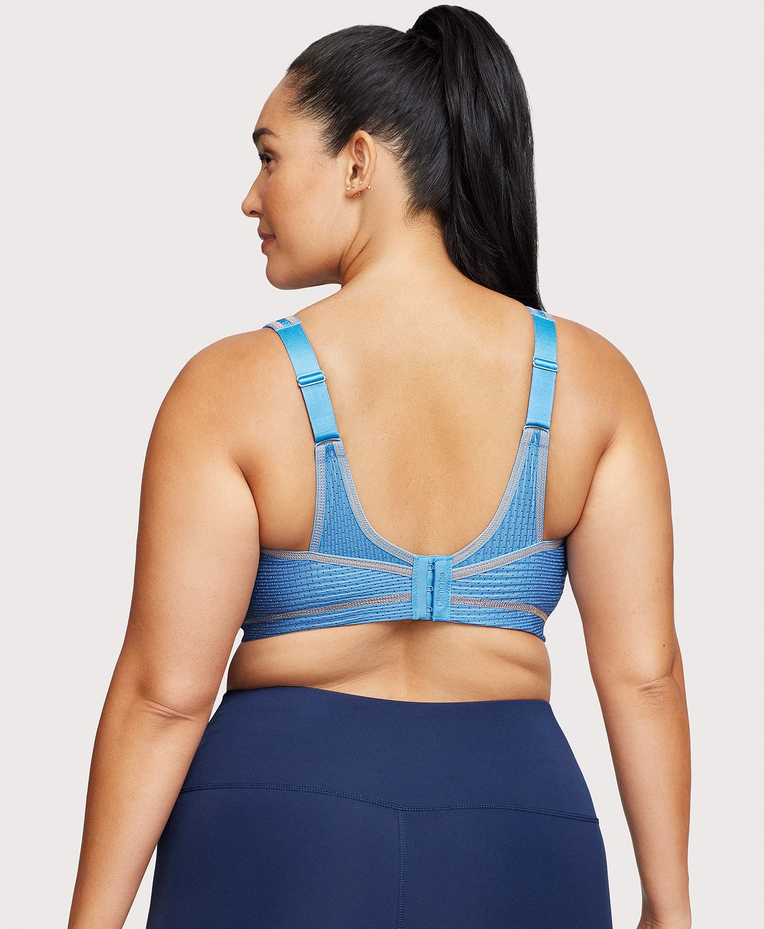 Ashley Stewart No-Bounce Camisole Elite Sports Bra Light Denim