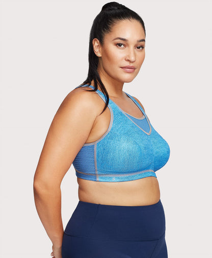 Ashley Stewart No-Bounce Camisole Elite Sports Bra Light Denim