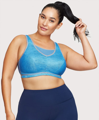 Ashley Stewart No-Bounce Camisole Elite Sports Bra Light Denim