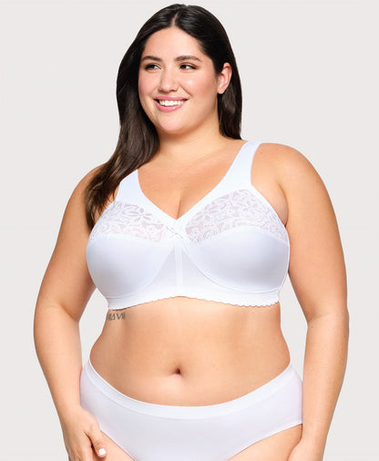 Ashley Stewart MagicLift Cotton Support Bra White