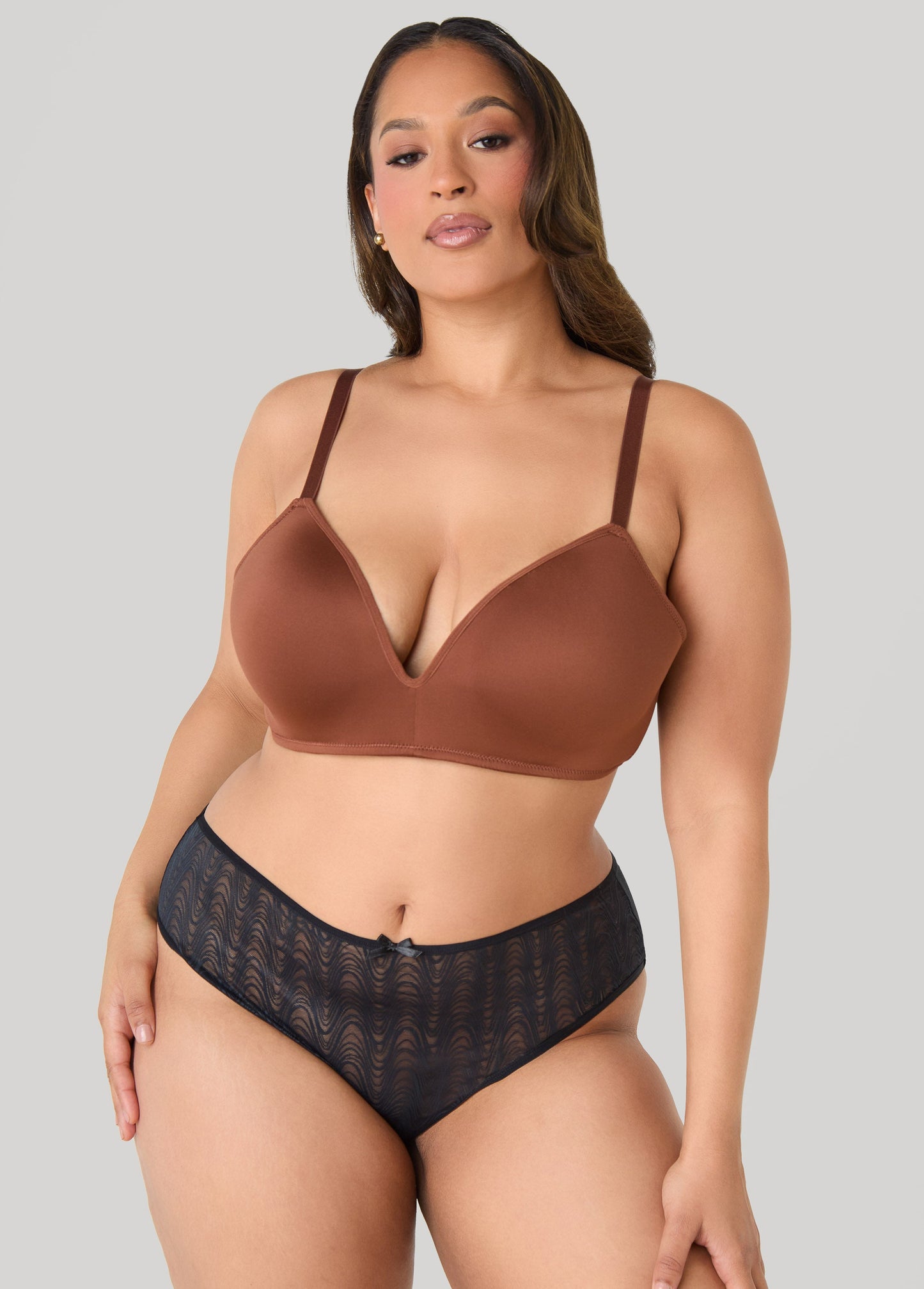Ashley Stewart Wave Bikini Briefs Black