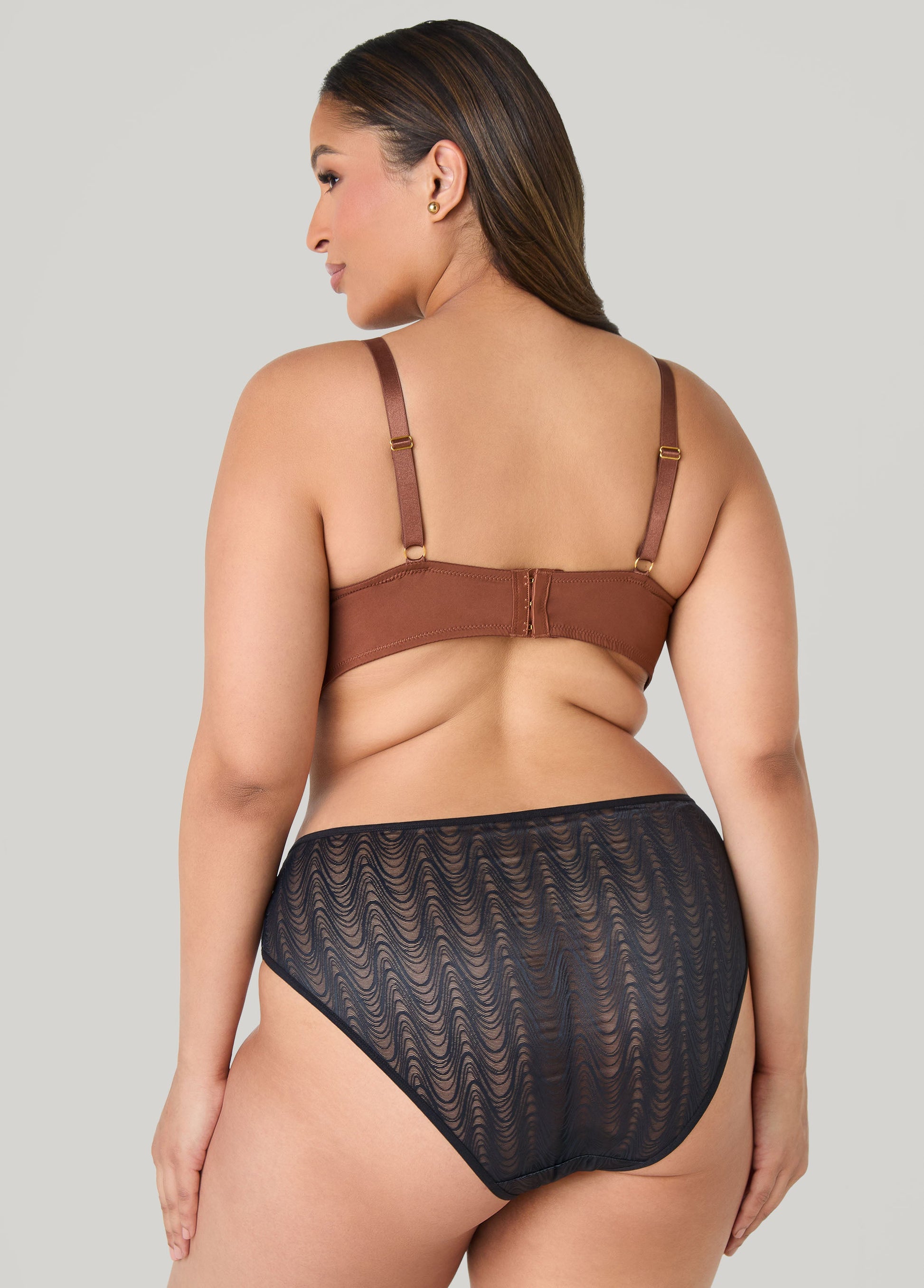 Ashley Stewart Wave Bikini Briefs Black