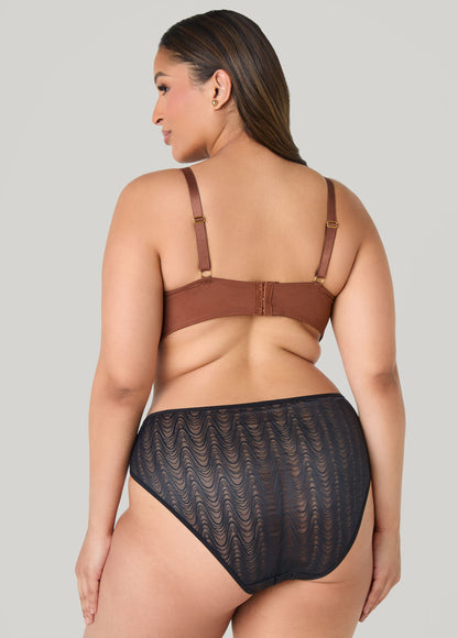Ashley Stewart Wave Bikini Briefs Black