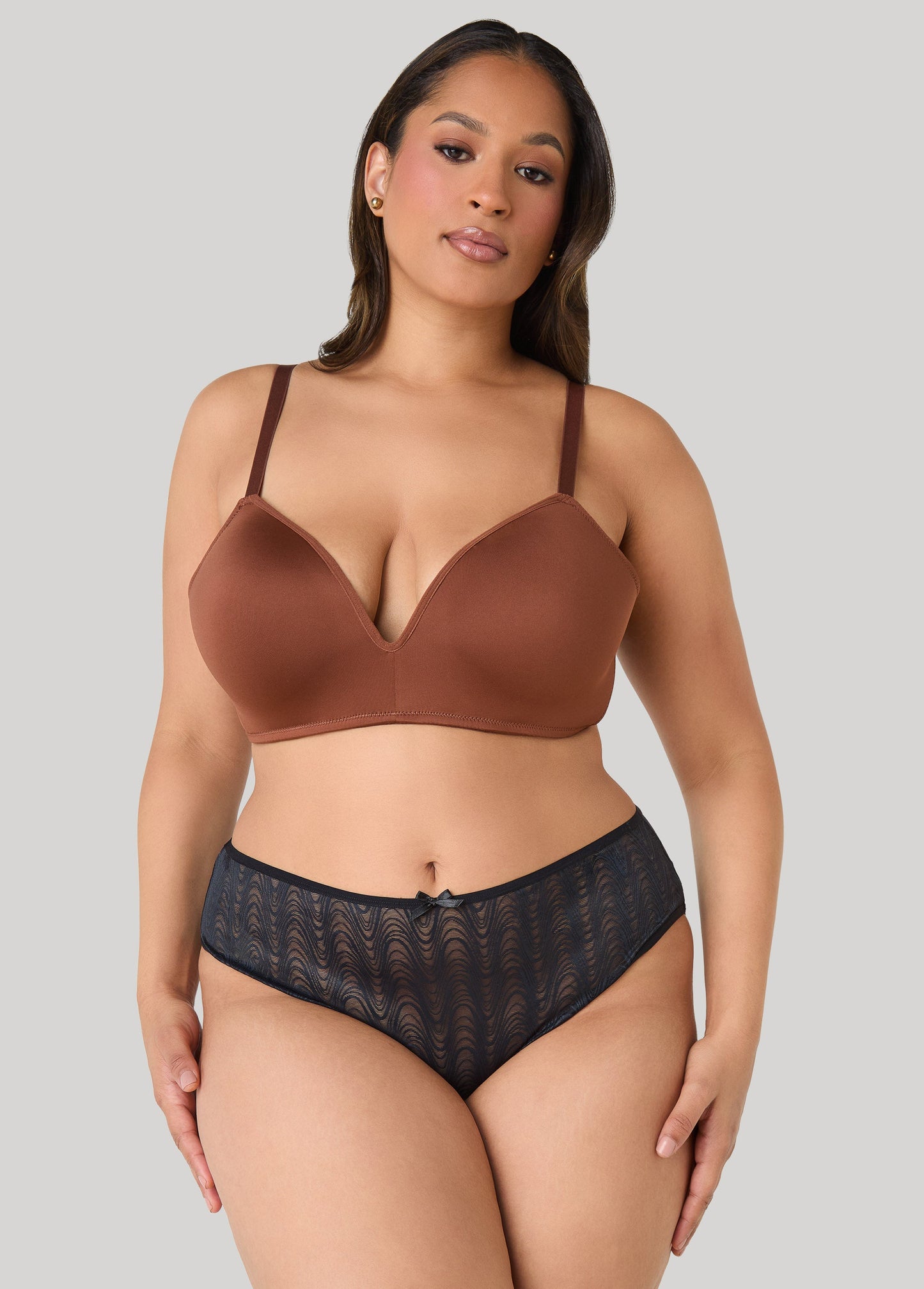 Ashley Stewart Wave Bikini Briefs Black