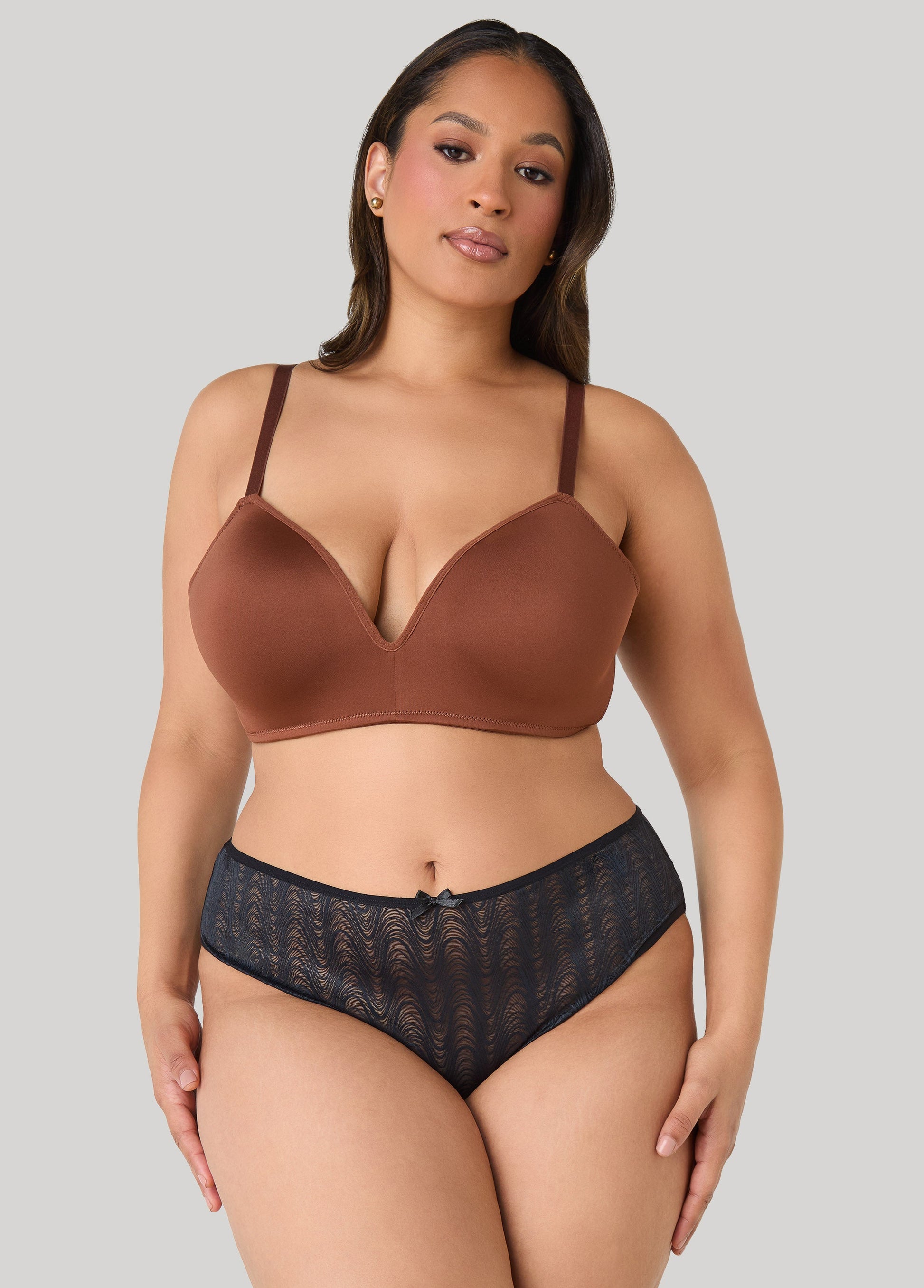 Ashley Stewart Wave Bikini Briefs Black