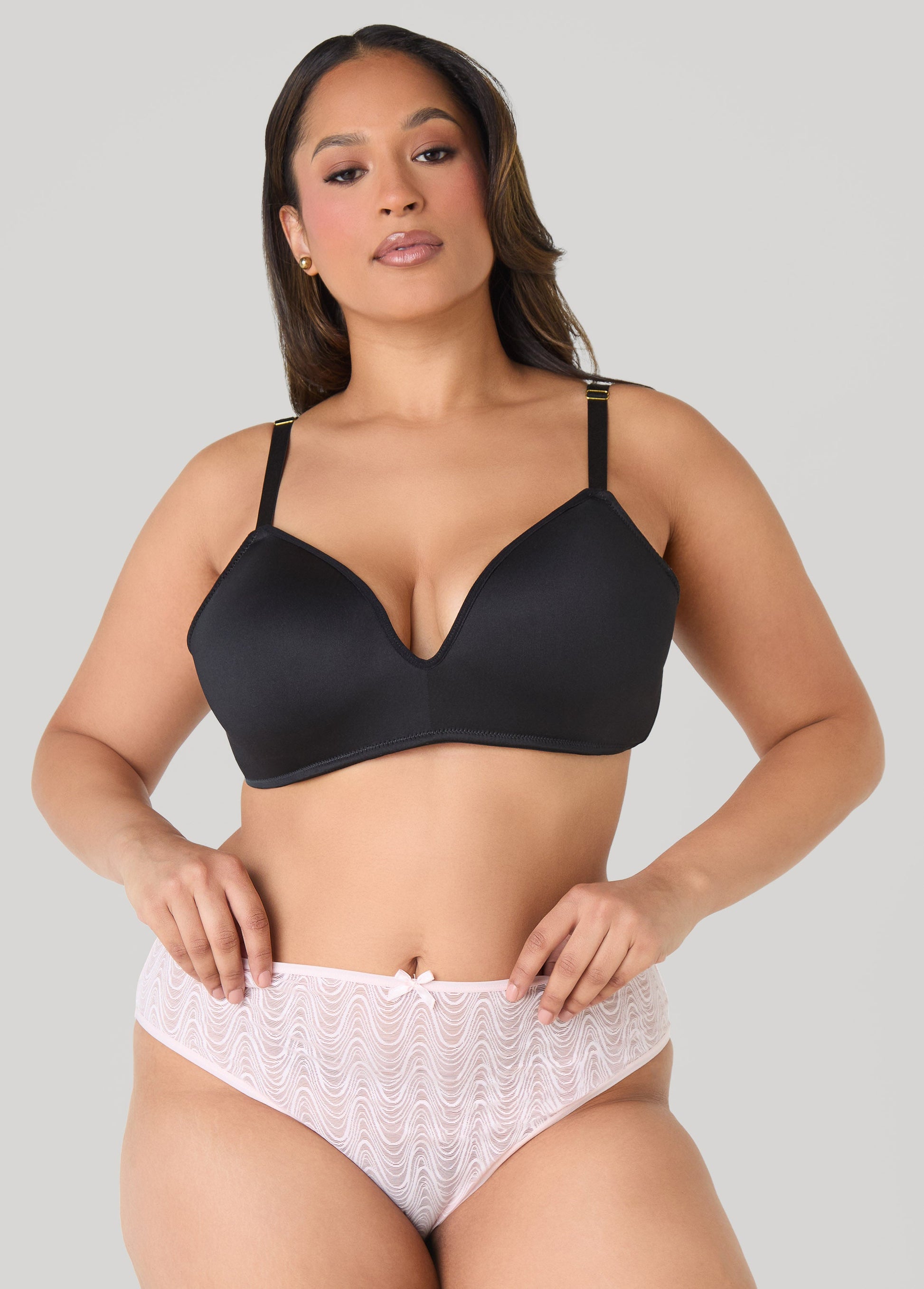 Ashley Stewart Wave Bikini Briefs Black