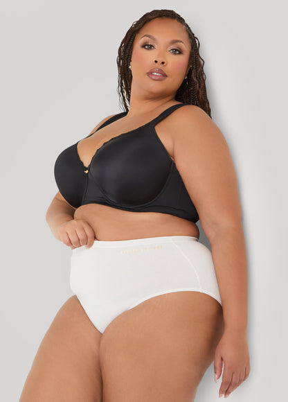 Ashley Stewart Full Coverage Stretch Cotton Briefs Egret