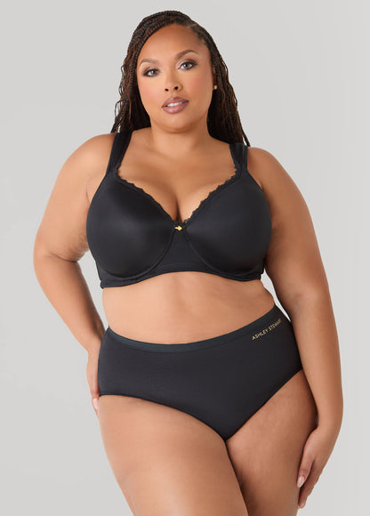 Ashley Stewart Full Coverage Stretch Cotton Briefs Egret