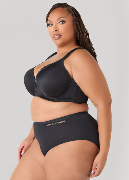 Ashley Stewart Full Coverage Stretch Cotton Briefs Egret