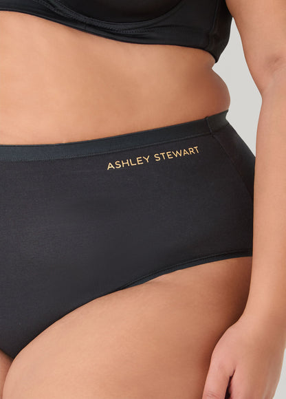 Ashley Stewart Full Coverage Stretch Cotton Briefs Egret