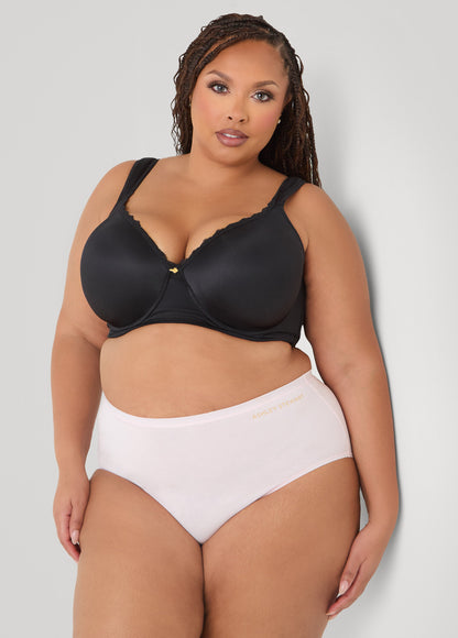 Ashley Stewart Full Coverage Stretch Cotton Briefs Egret