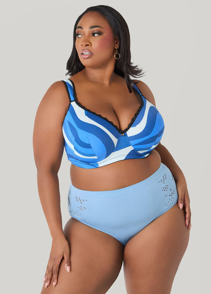 Ashley Stewart Seamless Cutout High Waist Briefs Black