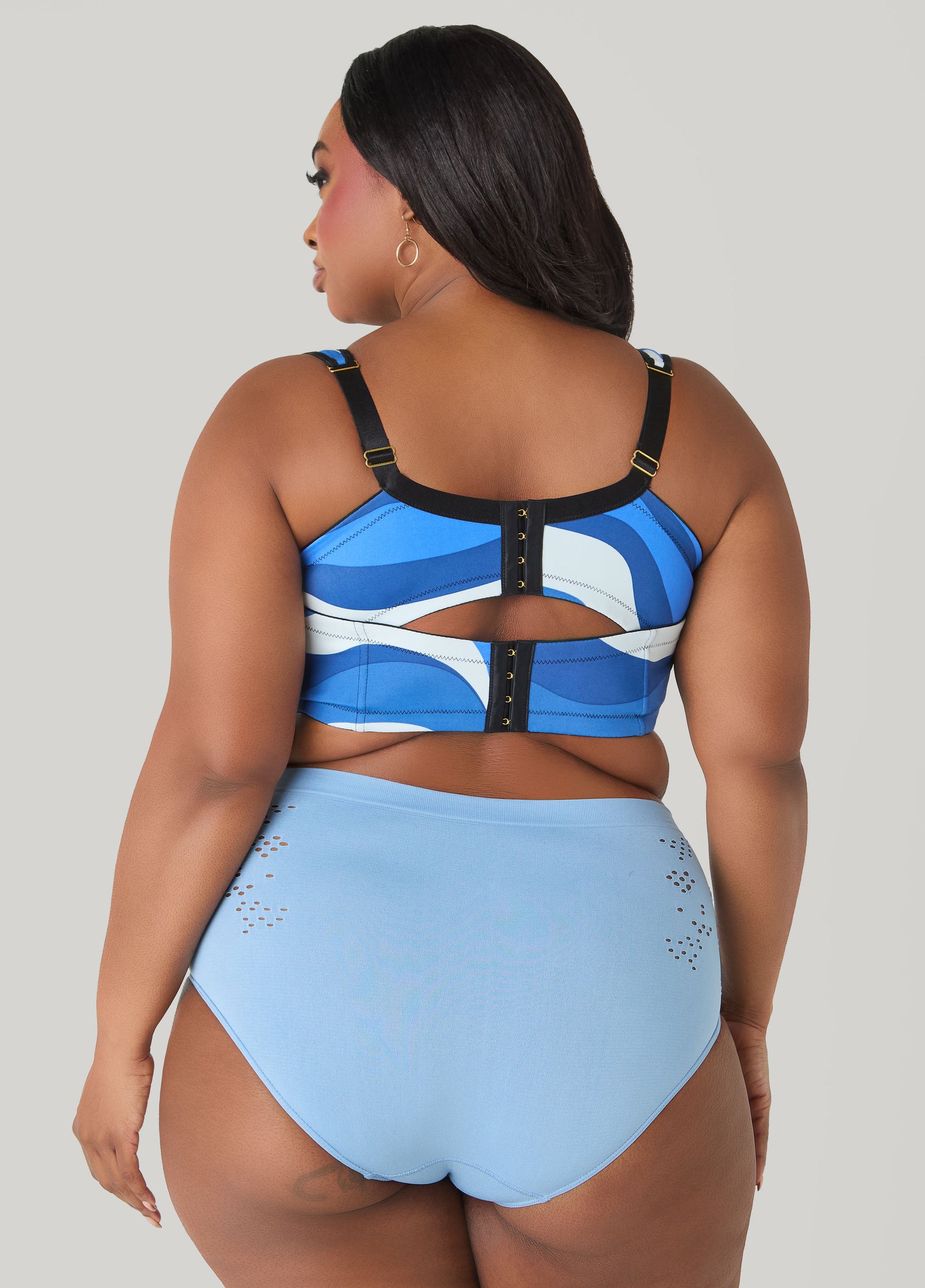 Ashley Stewart Seamless Cutout High Waist Briefs Black