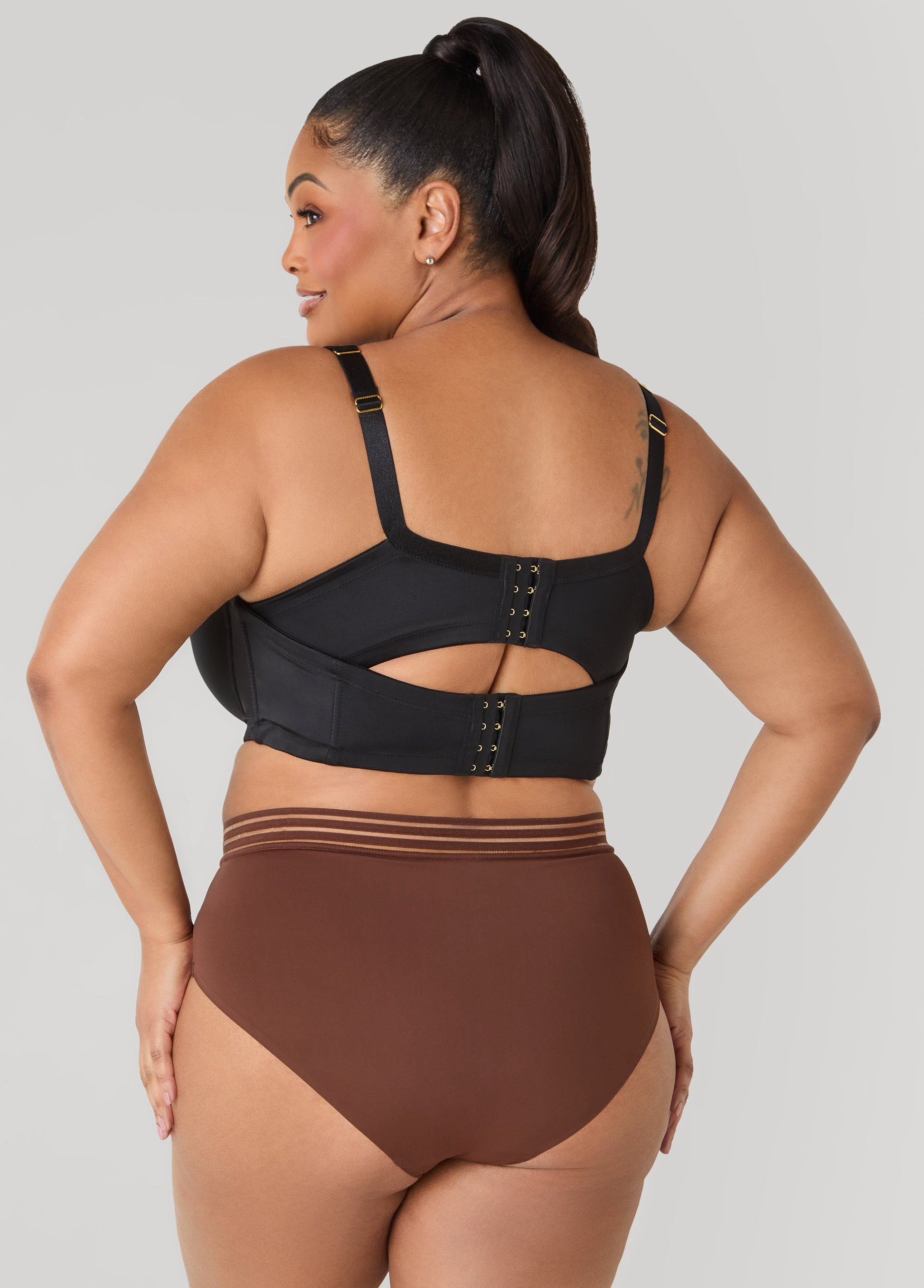 Ashley Stewart Sheer Striped Microfiber Briefs Calypso Coral