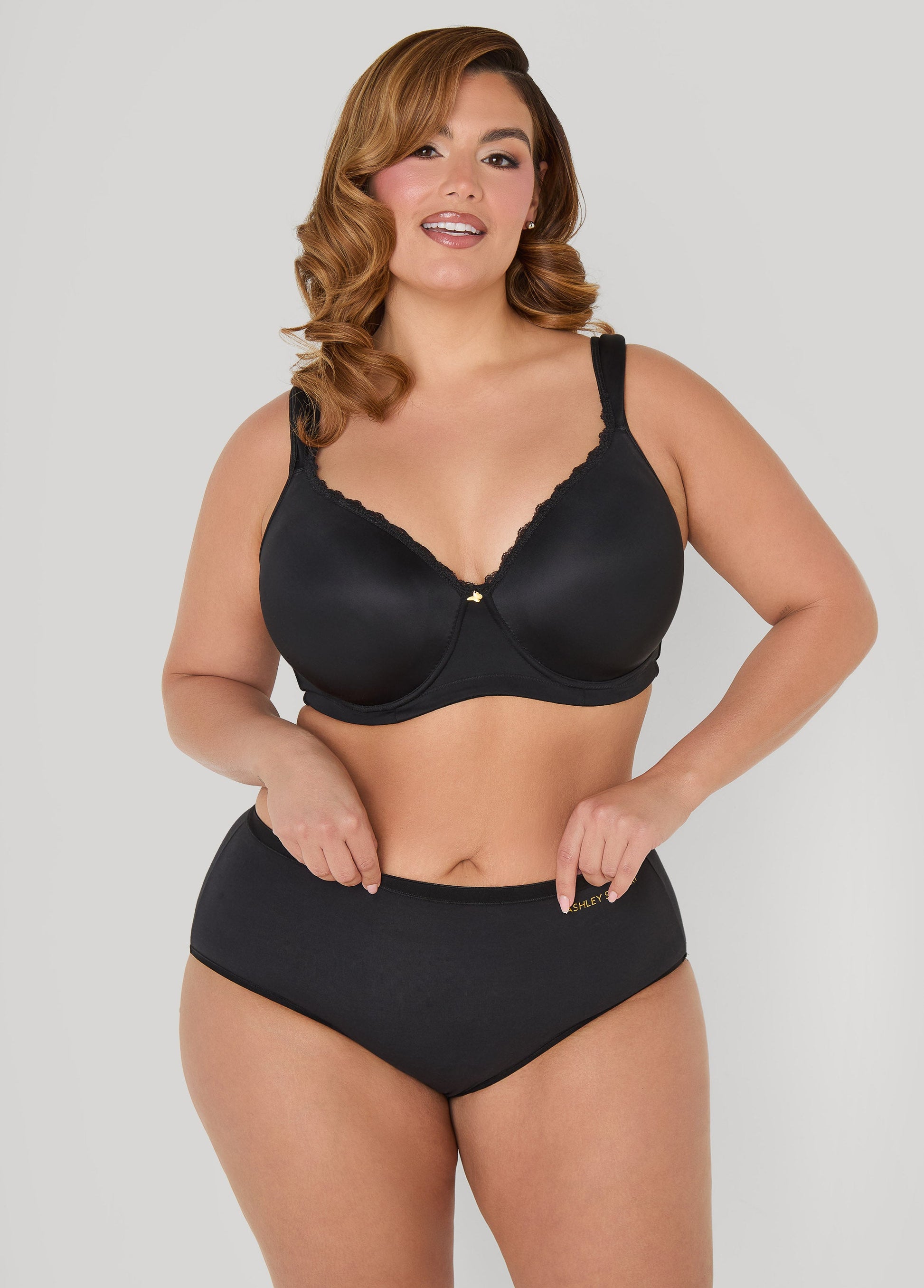 Ashley Stewart Stretch Cotton Briefs Black