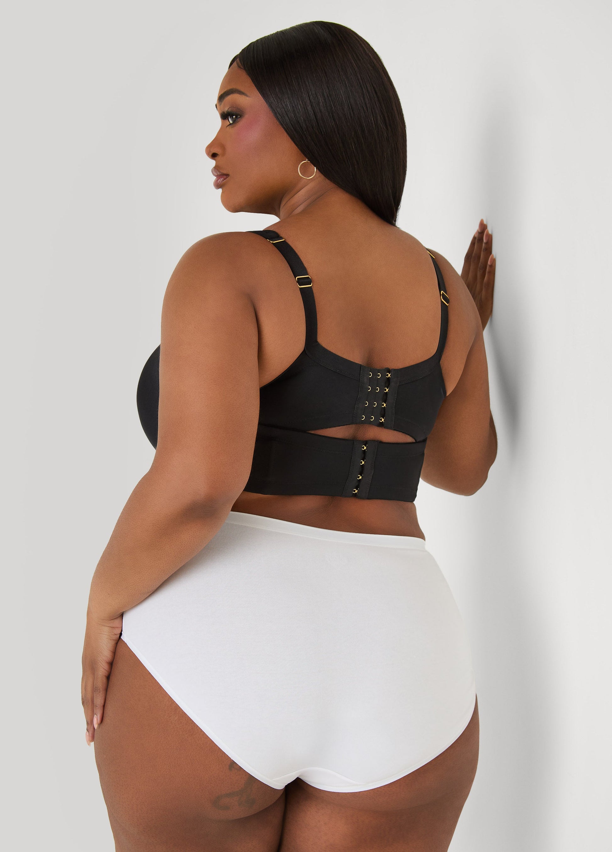 Ashley Stewart Stretch Cotton Briefs Black