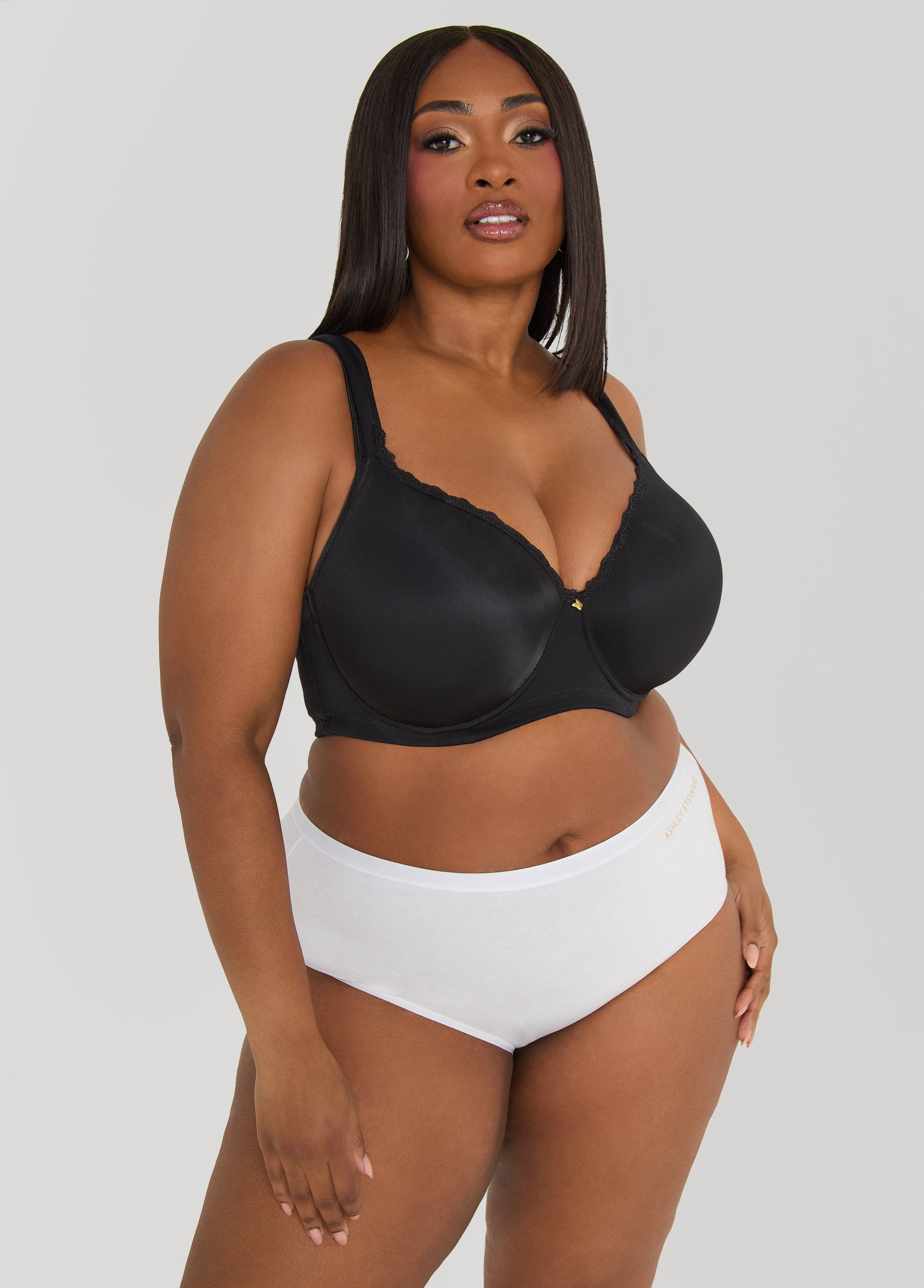 Ashley Stewart Stretch Cotton Briefs Black