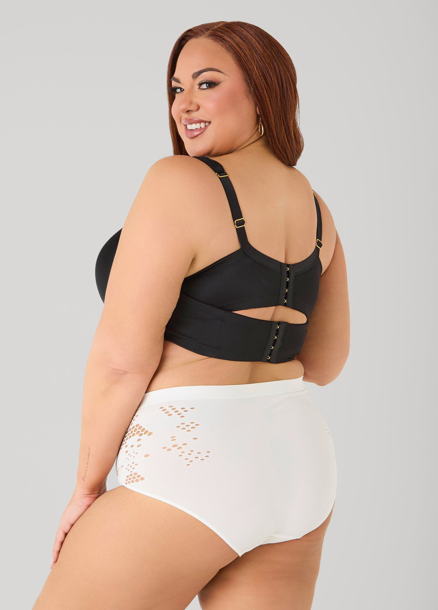 Ashley Stewart Cutout Seamless High Waist Briefs Persimmon Orange