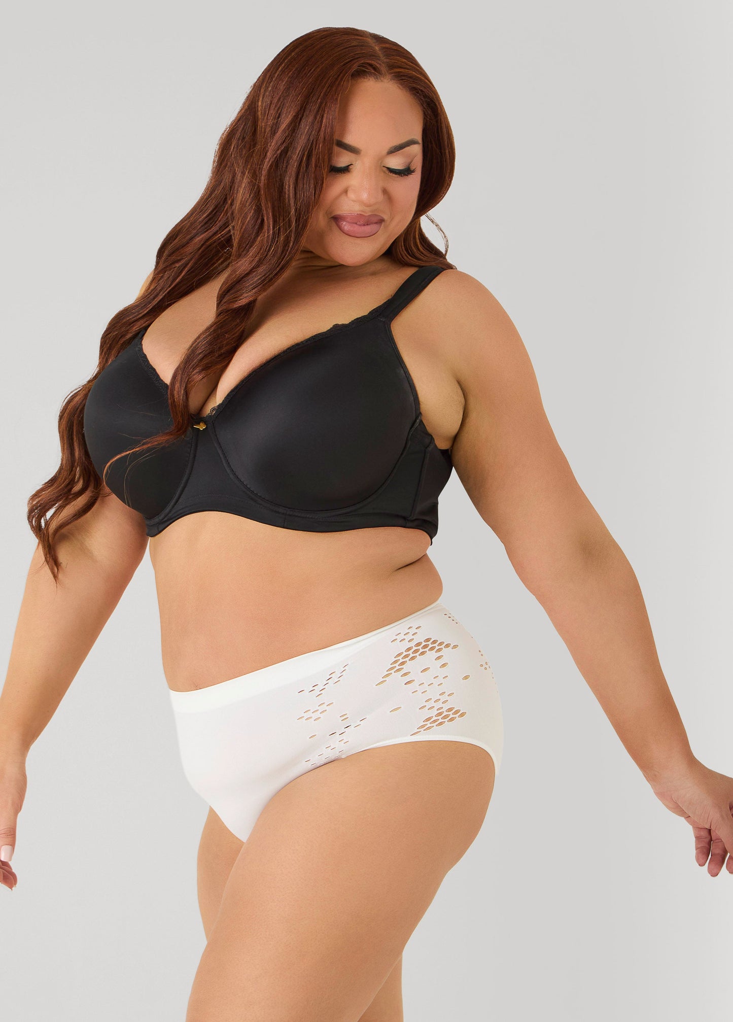 Ashley Stewart Cutout Seamless High Waist Briefs Persimmon Orange