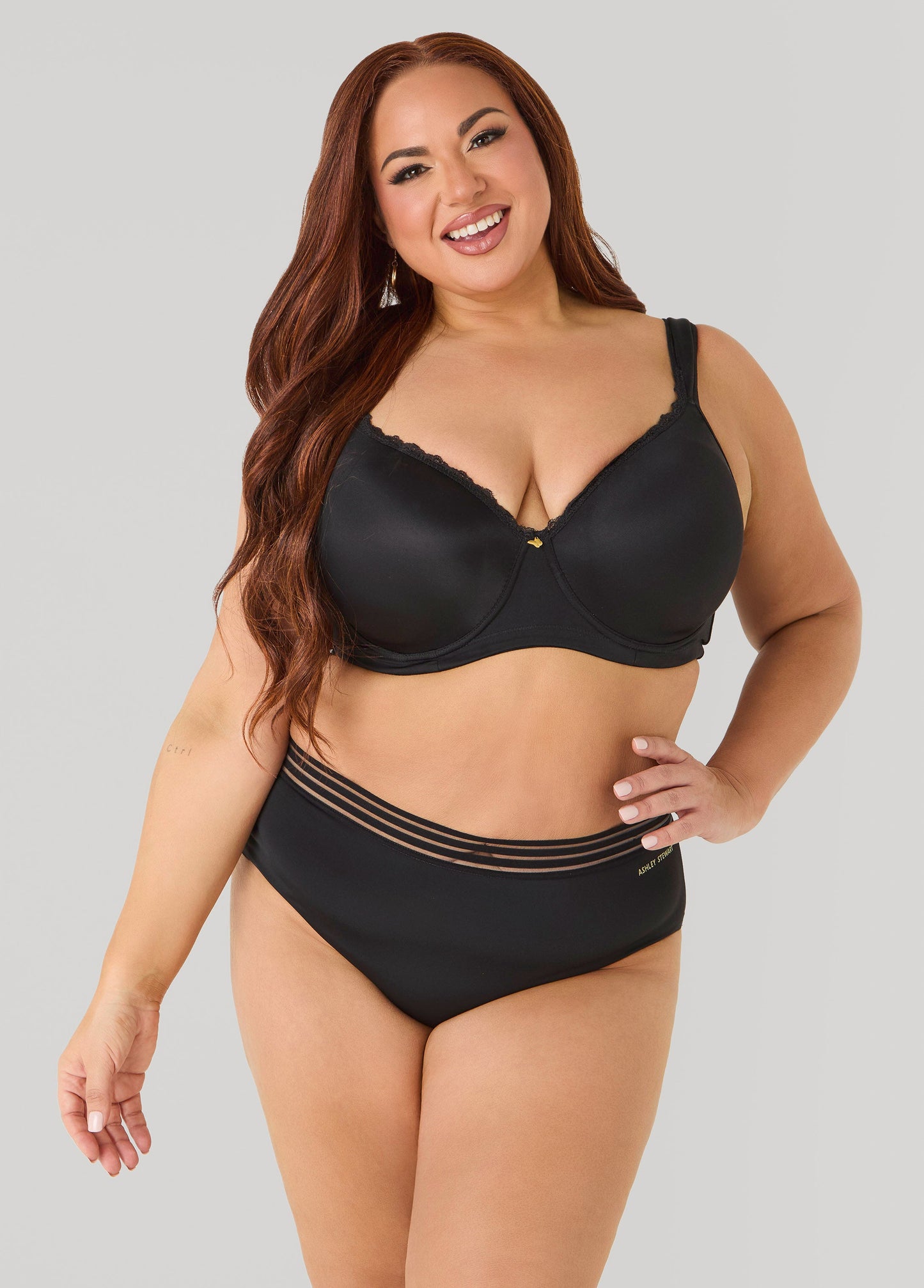 Ashley Stewart Sheer Waist Microfiber Briefs Caribbean Sea