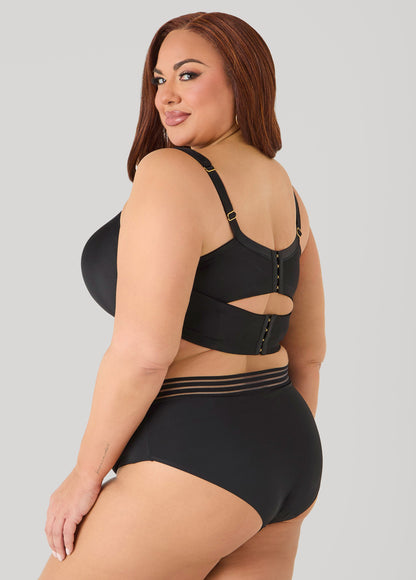 Ashley Stewart Sheer Waist Microfiber Briefs Caribbean Sea