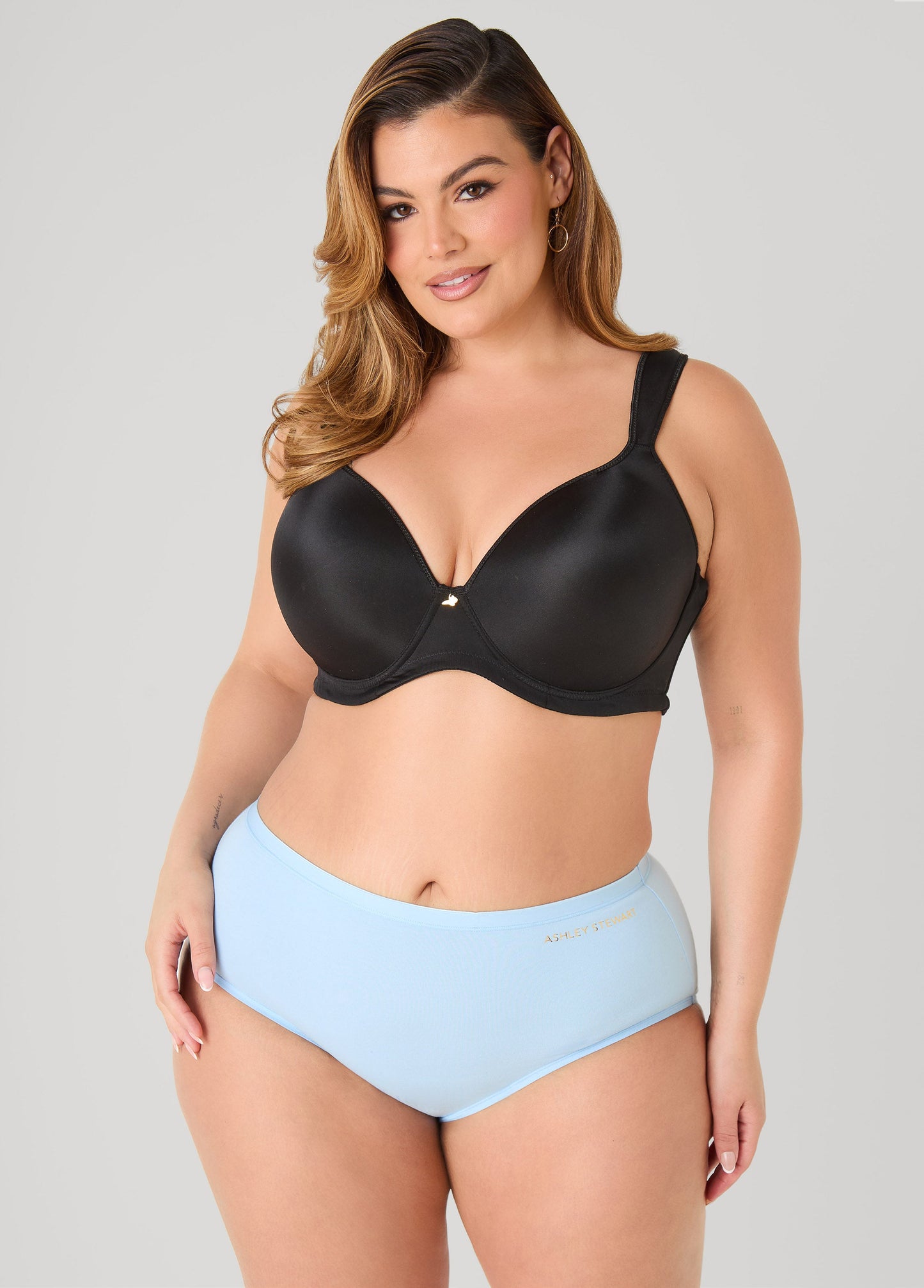 Ashley Stewart Stretch Cotton Full Coverage Brief Persimmon Orange