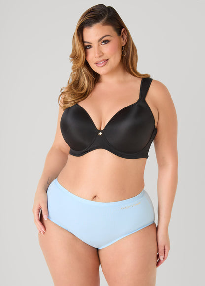 Ashley Stewart Stretch Cotton Full Coverage Brief Persimmon Orange