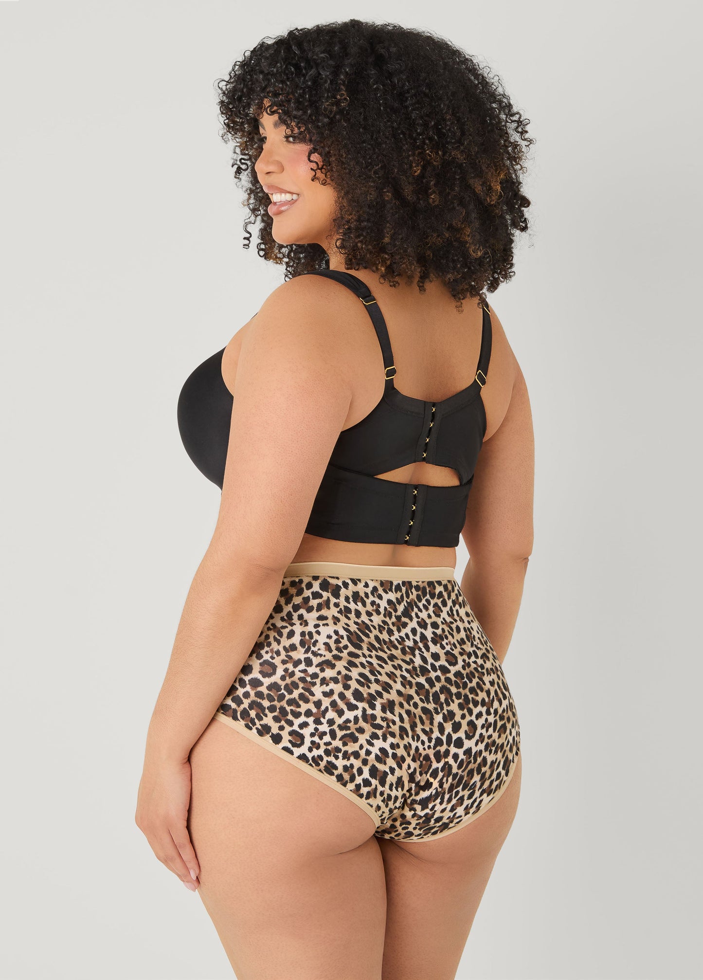 Ashley Stewart Animal Print Stretch Cotton Briefs Brown Animal