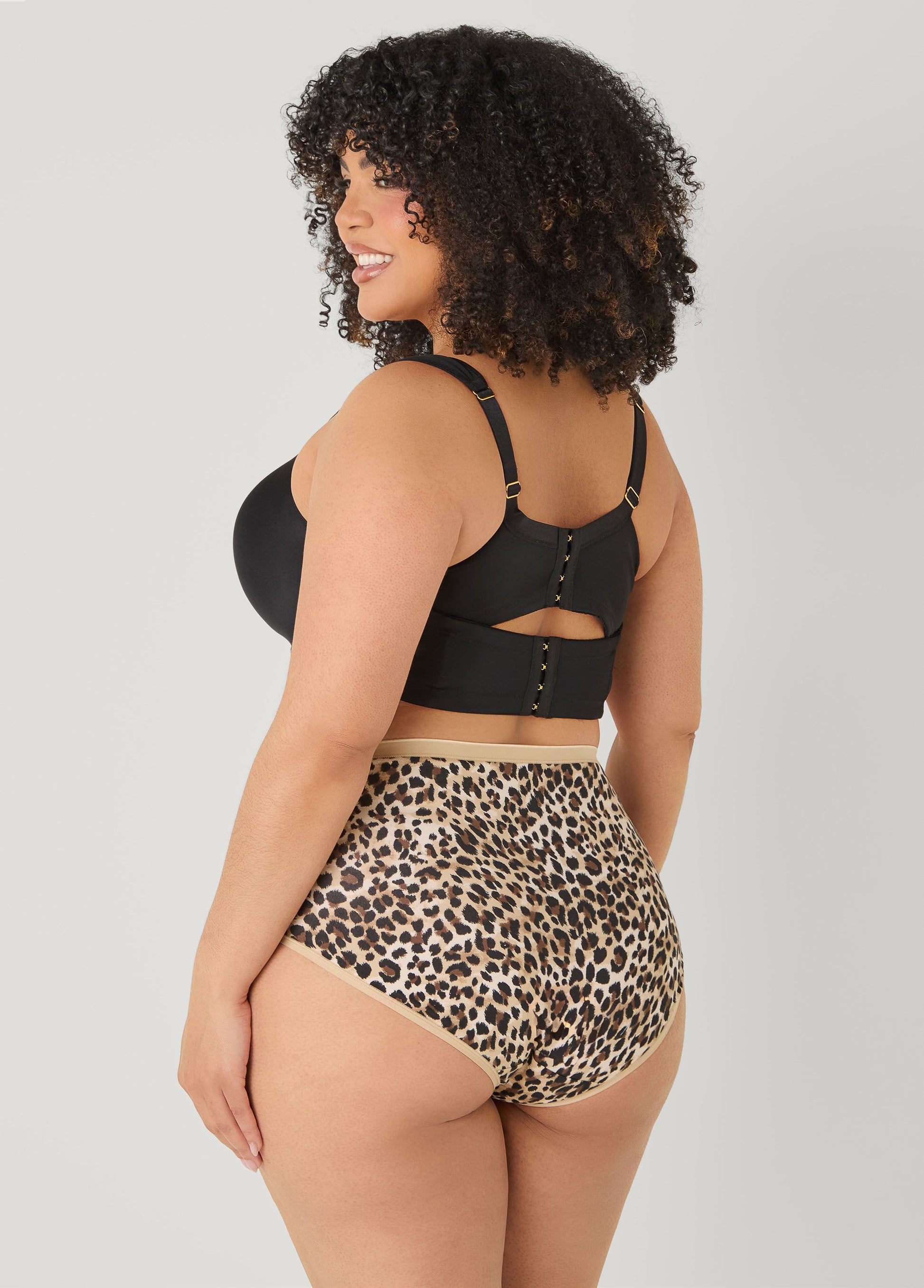Ashley Stewart Animal Print Stretch Cotton Briefs Brown Animal