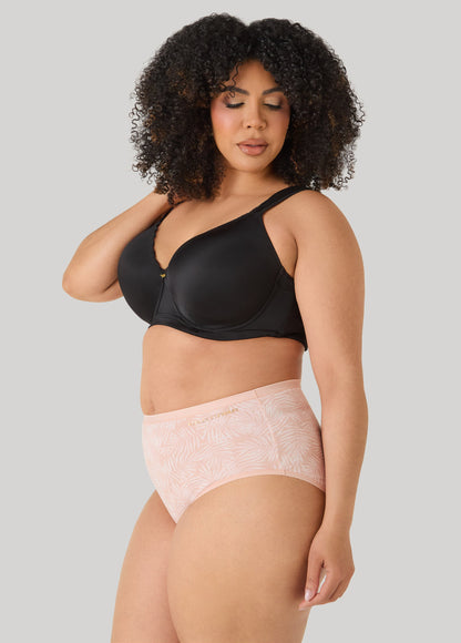 Ashley Stewart Palm Print Stretch Cotton Briefs Victoria Blue