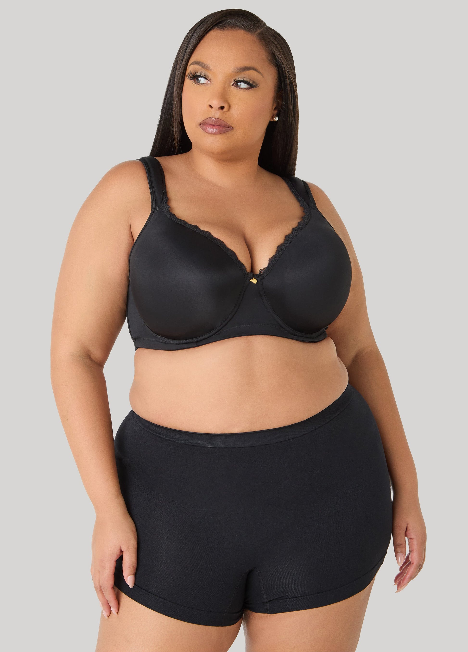 Ashley Stewart Seamless High Waist Boyshorts Black